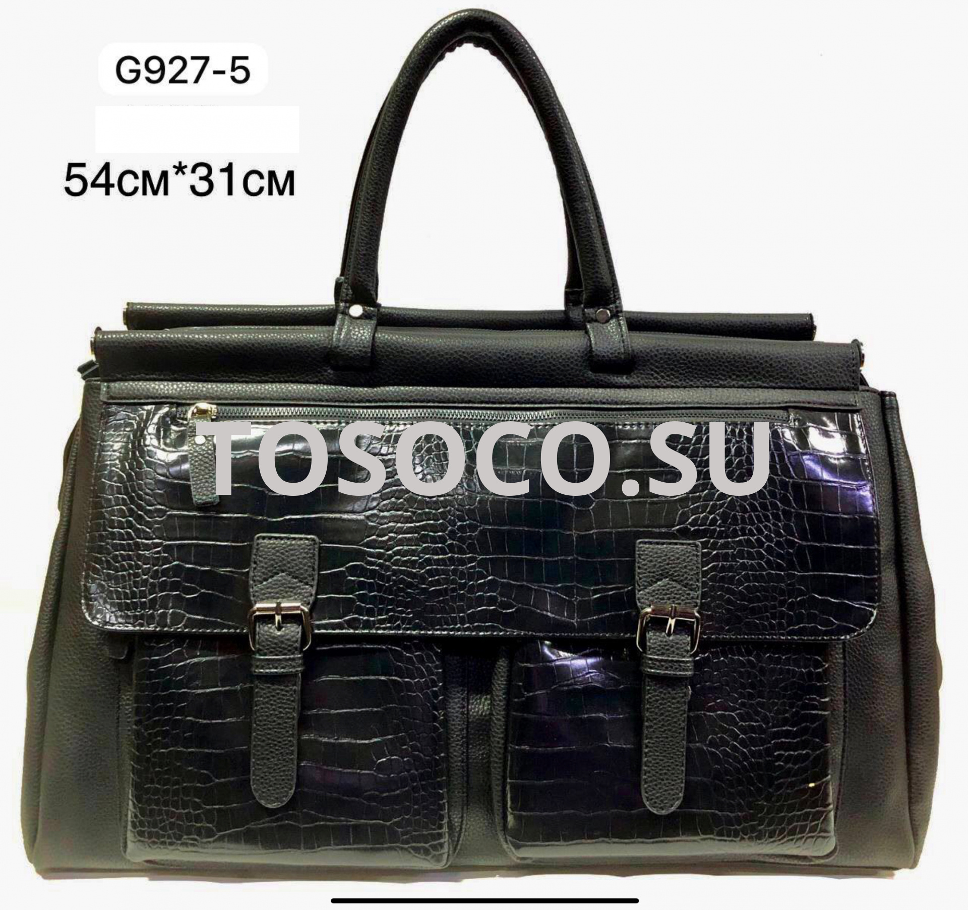 927-5 black сумка дорожная экокожа